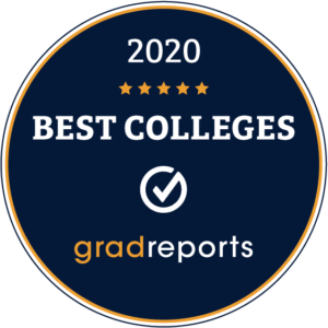 Badge that reads 2020 Best Colleges from GradReports