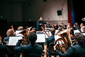 The EWU Wind Ensemble playing