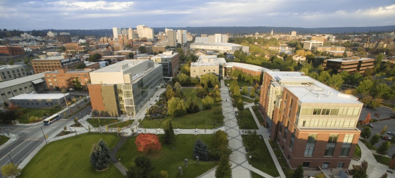 Aerial photo of the Spokane campus