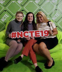 Alison LaFrance, Kilee Wilson, and Zoe Romero at the #NCTE19