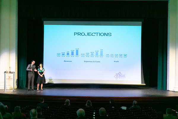 Students present their business idea at the Eagle Pitch Competition