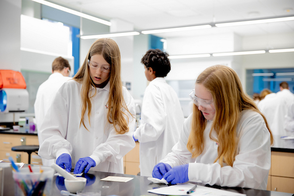 Two youths do a biology assignment at Satori Summer Camp