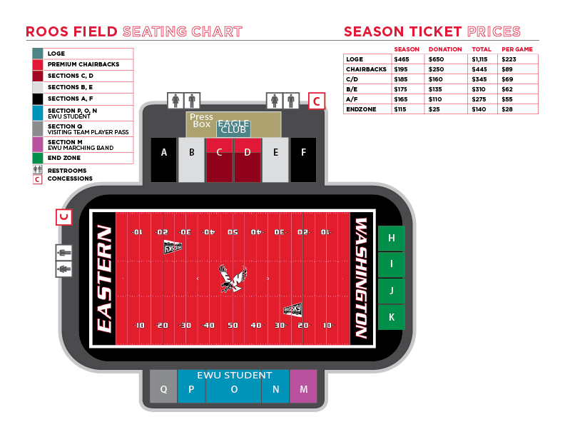 Roos Field Seating Chart Image