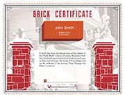 brick certificate