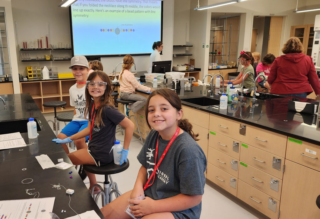 Science students sitting at their stations