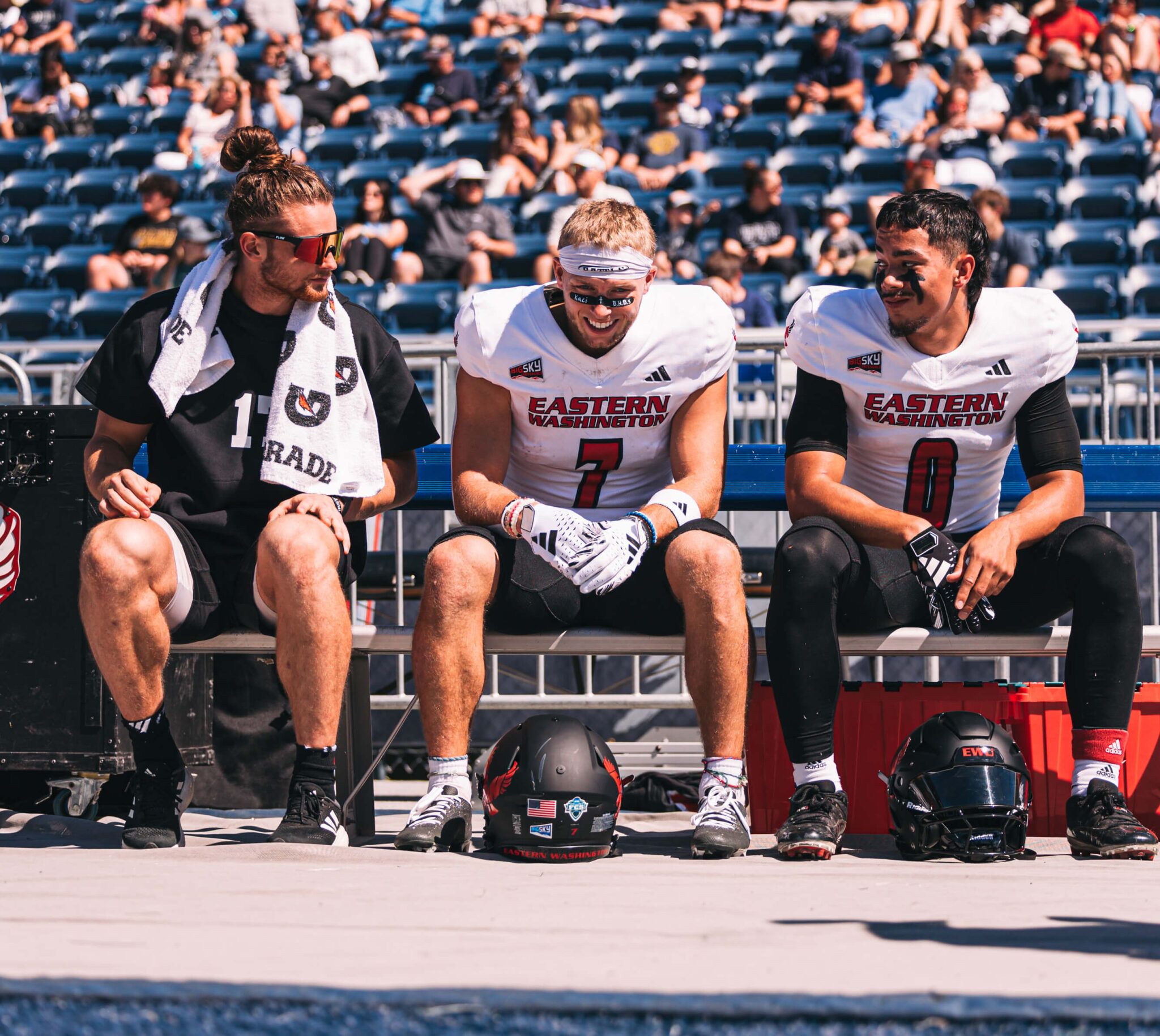 Efton sitting on the sidelines.