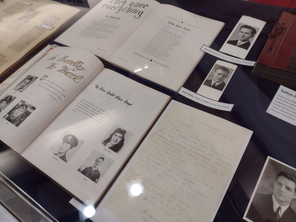 Sample of period EWU yearbooks showing WWII era remembrances.