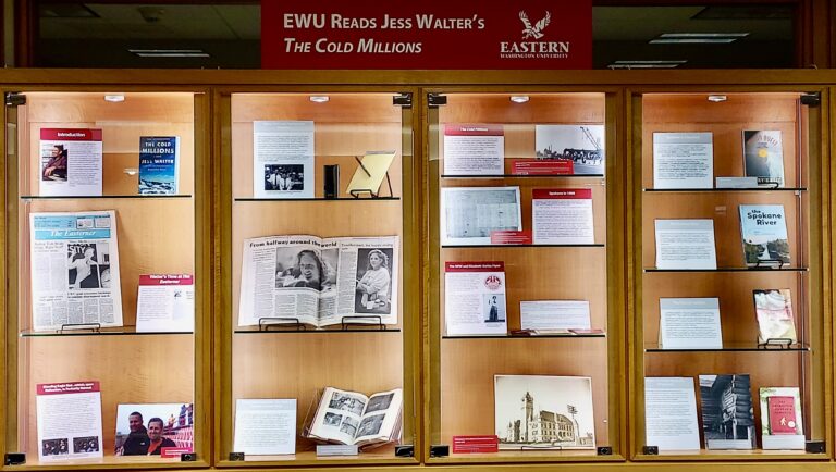 photo of EWU Reads Jess Walter's The Cold Millions display