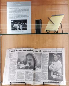 photo of materials on display in the Jess Walter Cold Millions exhibit, relating to Walter's career as a journalist