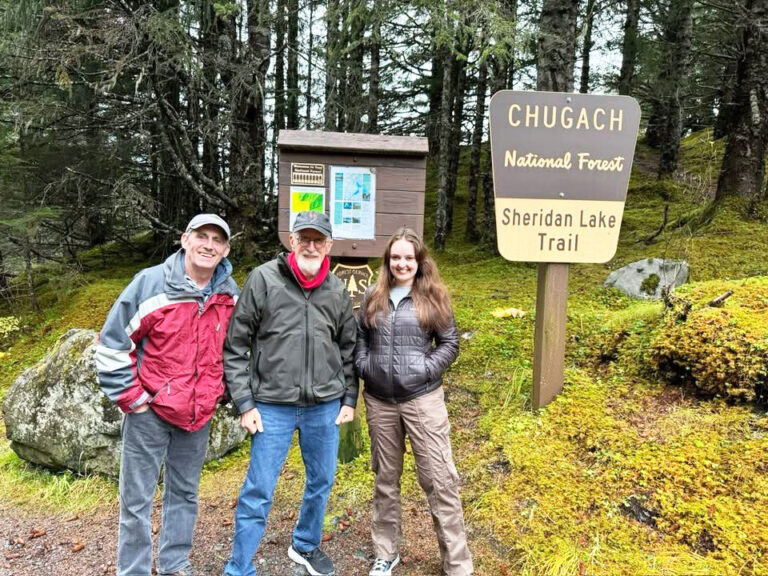 Professor Bill Youngs with two of his EWU students.