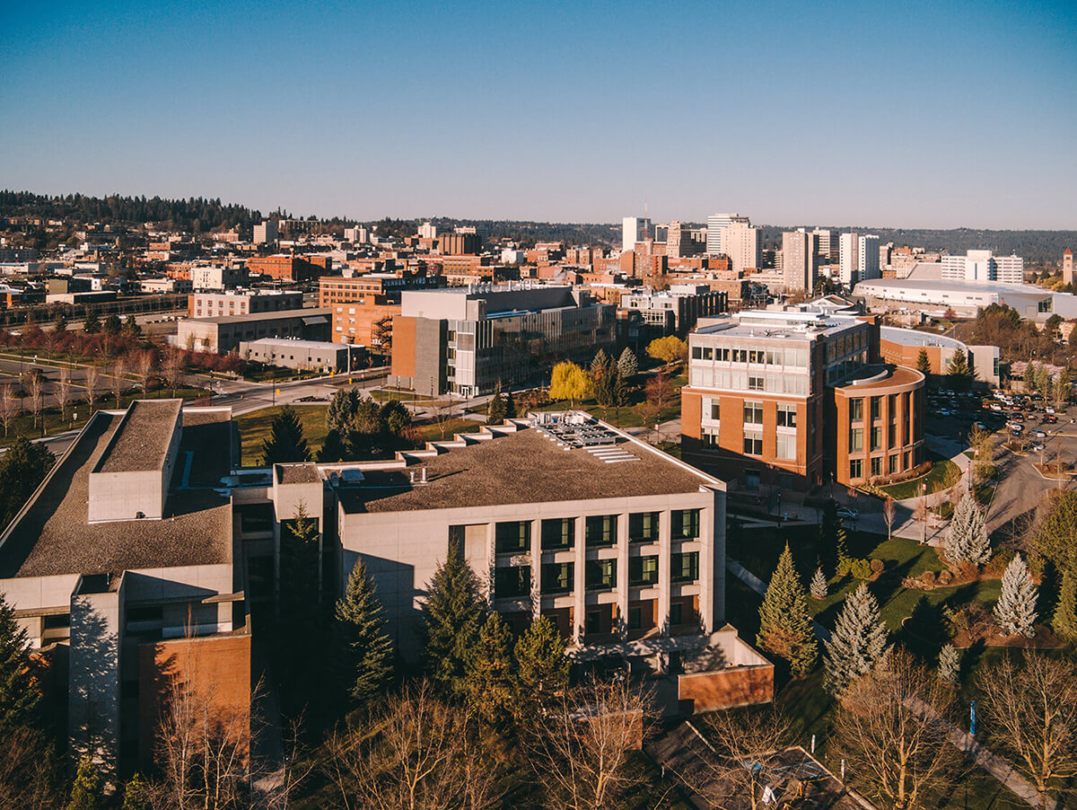 Aerial shot of Spokane Campus