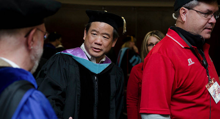Photo: Faculty during commencement