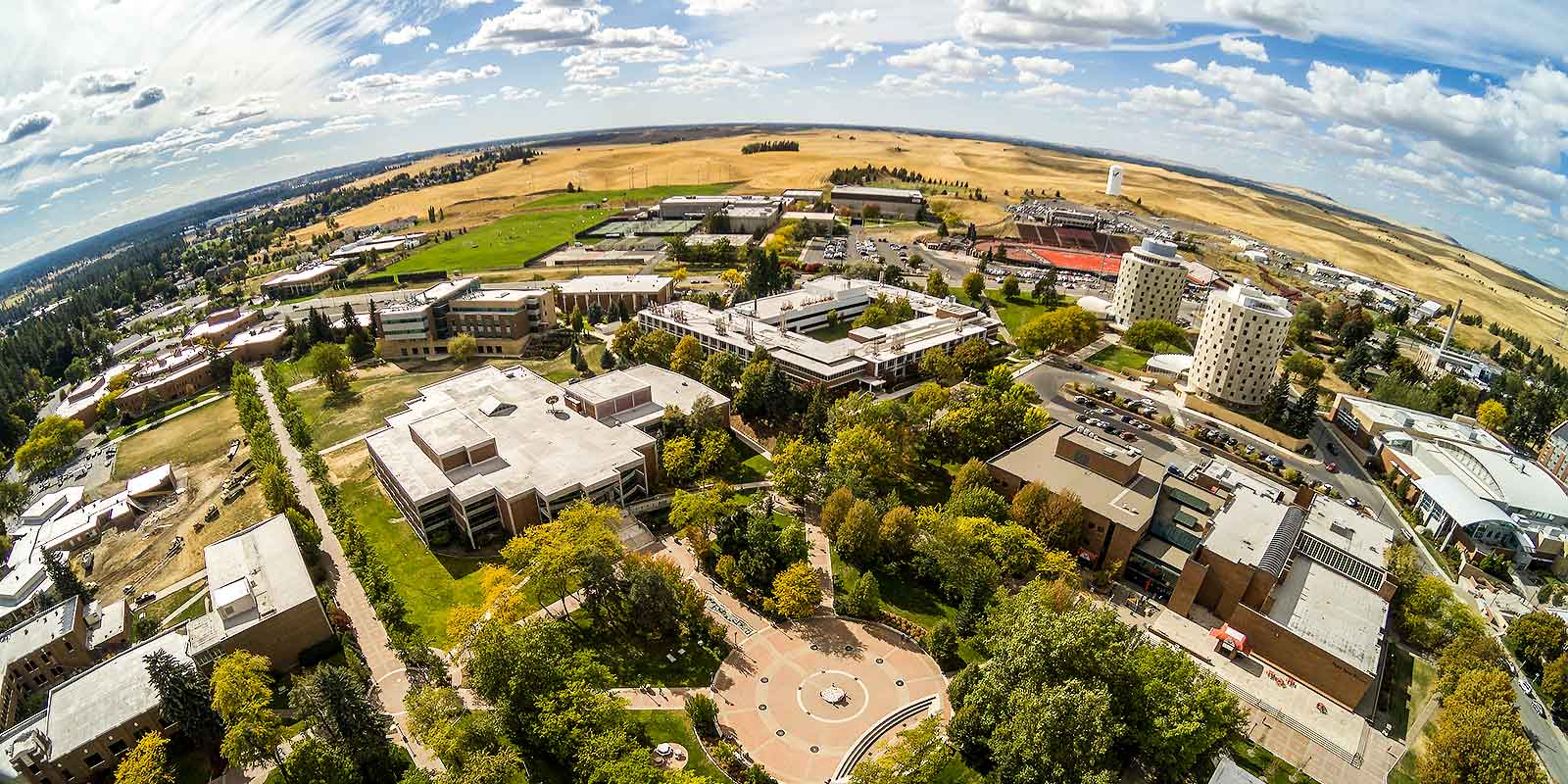 Aerial shot of Cheney campus