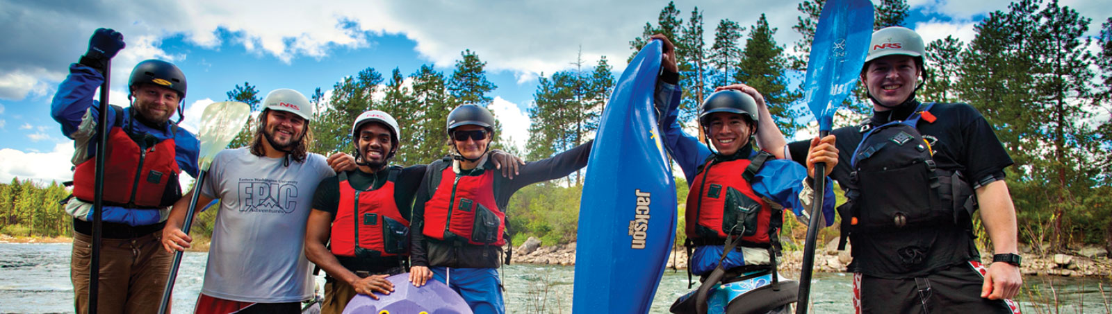 Photo: students on a kayak trip with EPIC Adventures