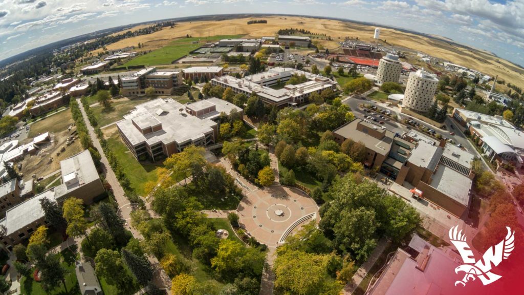 Aerial view of the EWU campus