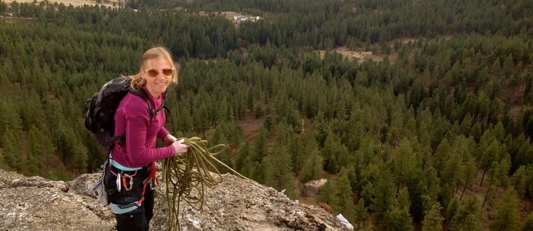Anna Dvorak portrait rock climbing