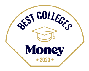 Badge that says Best Colleges 2023 Money Magazine