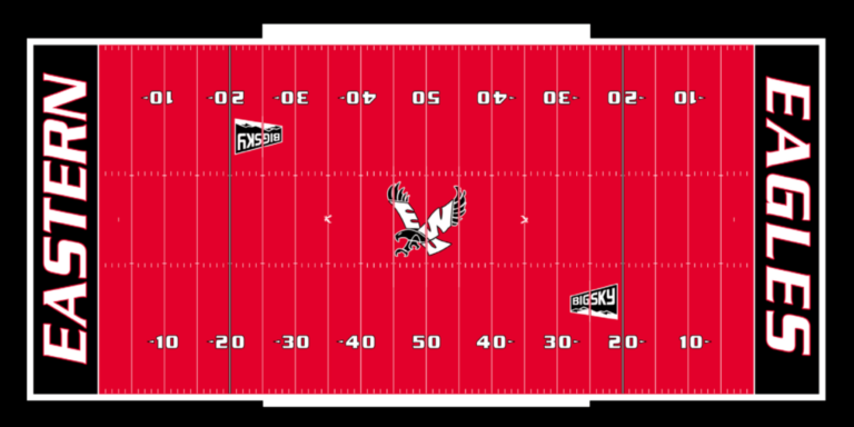 red turf diagram of football field