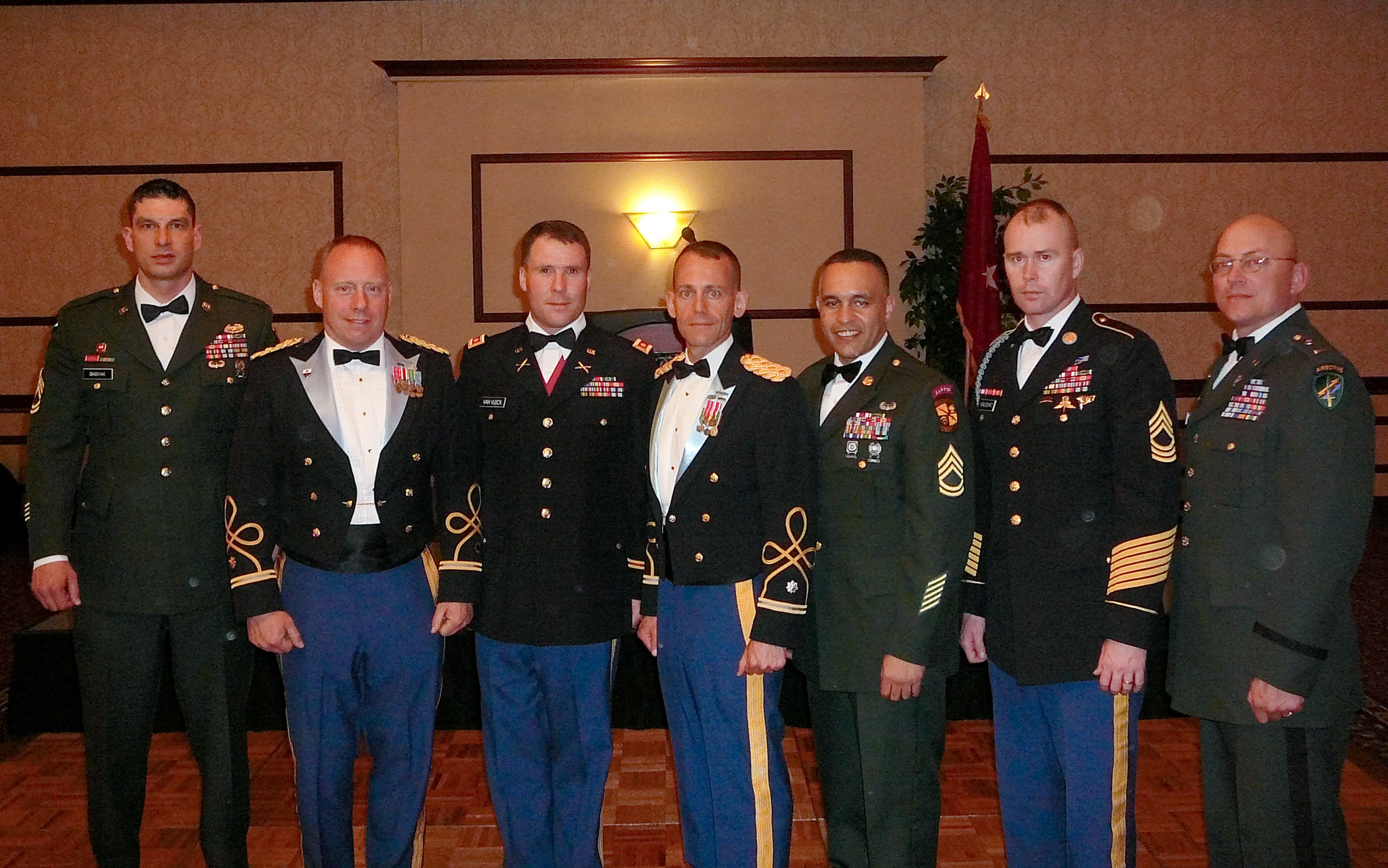 Dave Millet and other officers in their uniform dress attire.