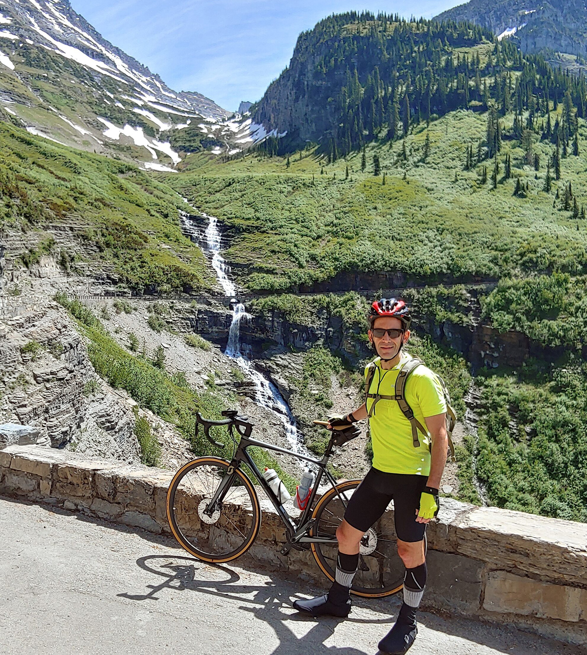 EWU pictured riding his bicycle in the mountains.