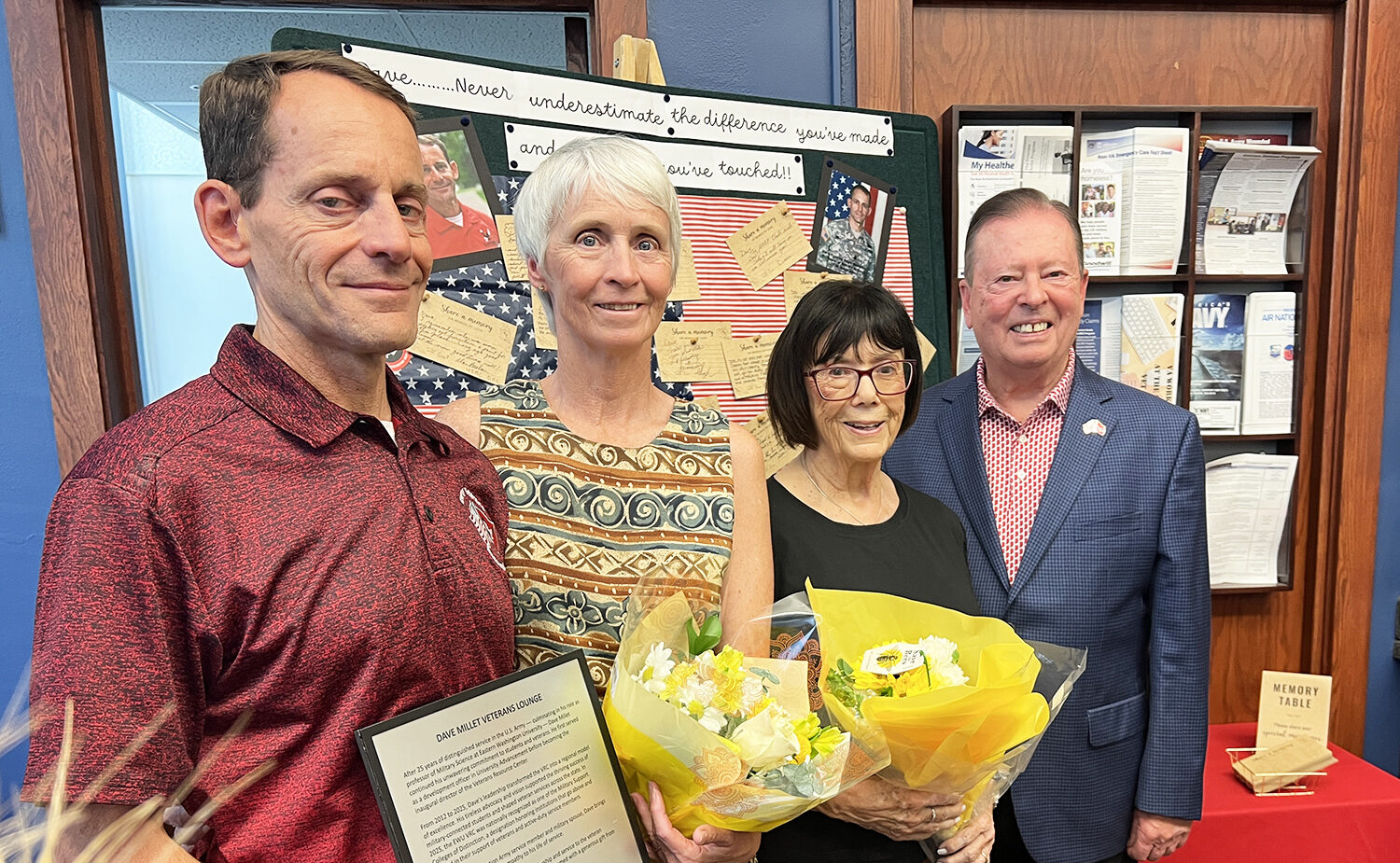 Dave Millet with wife Trudy, and donors Connie and Bill Cross.