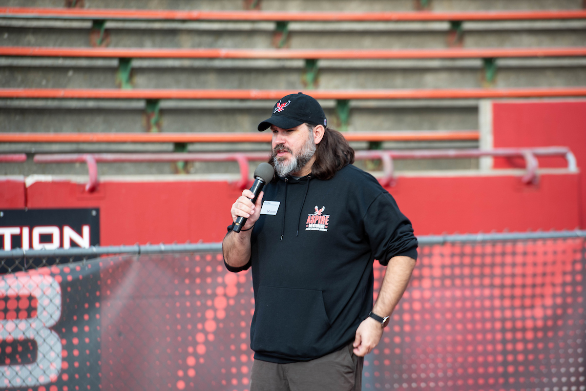 Mark Esty, director of the Office of Community Engagement, speaking to the group.