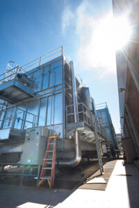 New cooling towers line the roof of EWU's Rozell Physical Plant Building