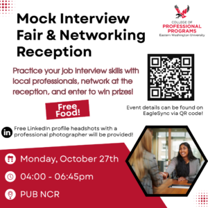 Mock Interview Fair and Networking Reception flier.