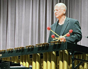 Michael Waldrop performing on the vibraphone. 