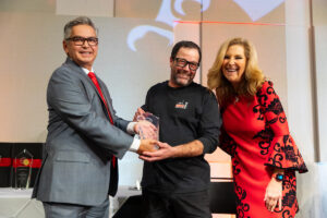 Award winner Brent Seeberger with Cesar Portillo and President McMahan