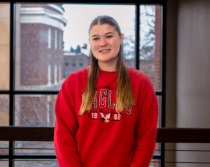 Photo of Megan, a student participating in the Eagle Career Network.