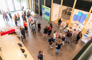 Photo looking down at Urban Planning symposium at the Catalyst.