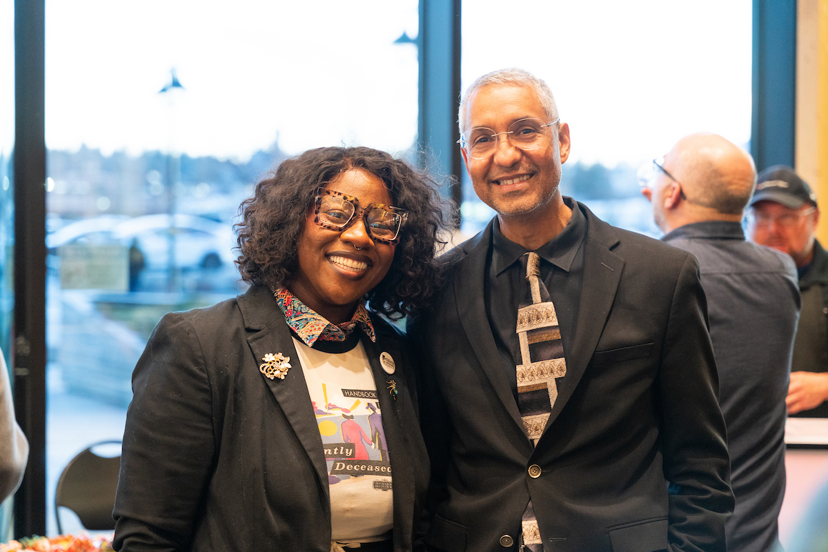 Amy Bradberry with Provost Lorenzo Smith at the Catalyst event.