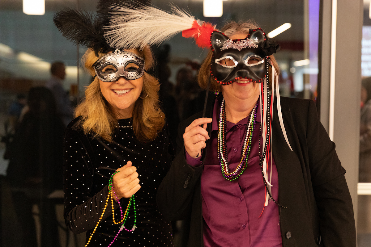 President with the dean of CAHSS.