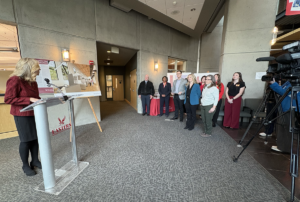 President McMahan honoring Delta Dental as teams from Delta Dental and CHSPH attend.