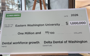 Big Delta Dental presentation check with $1 million amount.