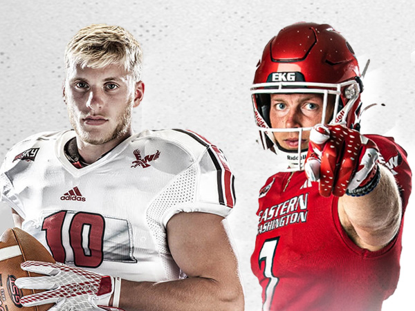 Portrait of both Kupp & Effton in their EWU uniforms.