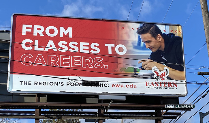 Photo that says "From classes to Careers" and includes Eastern "The Region's Polytechnic."