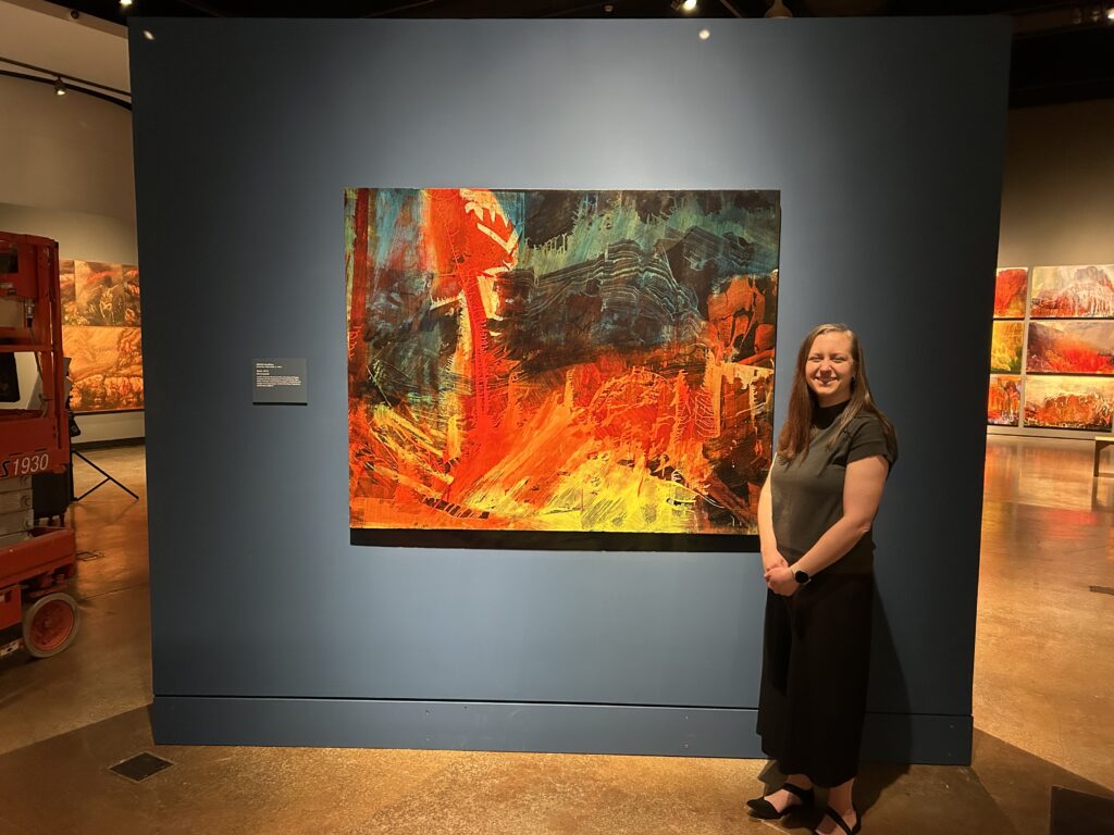 Knapp with James Lavadour's Torch (2012). Oil on panel, 48 x 60 in. Jordan Schnitzer Museum of Art, University of Oregon: