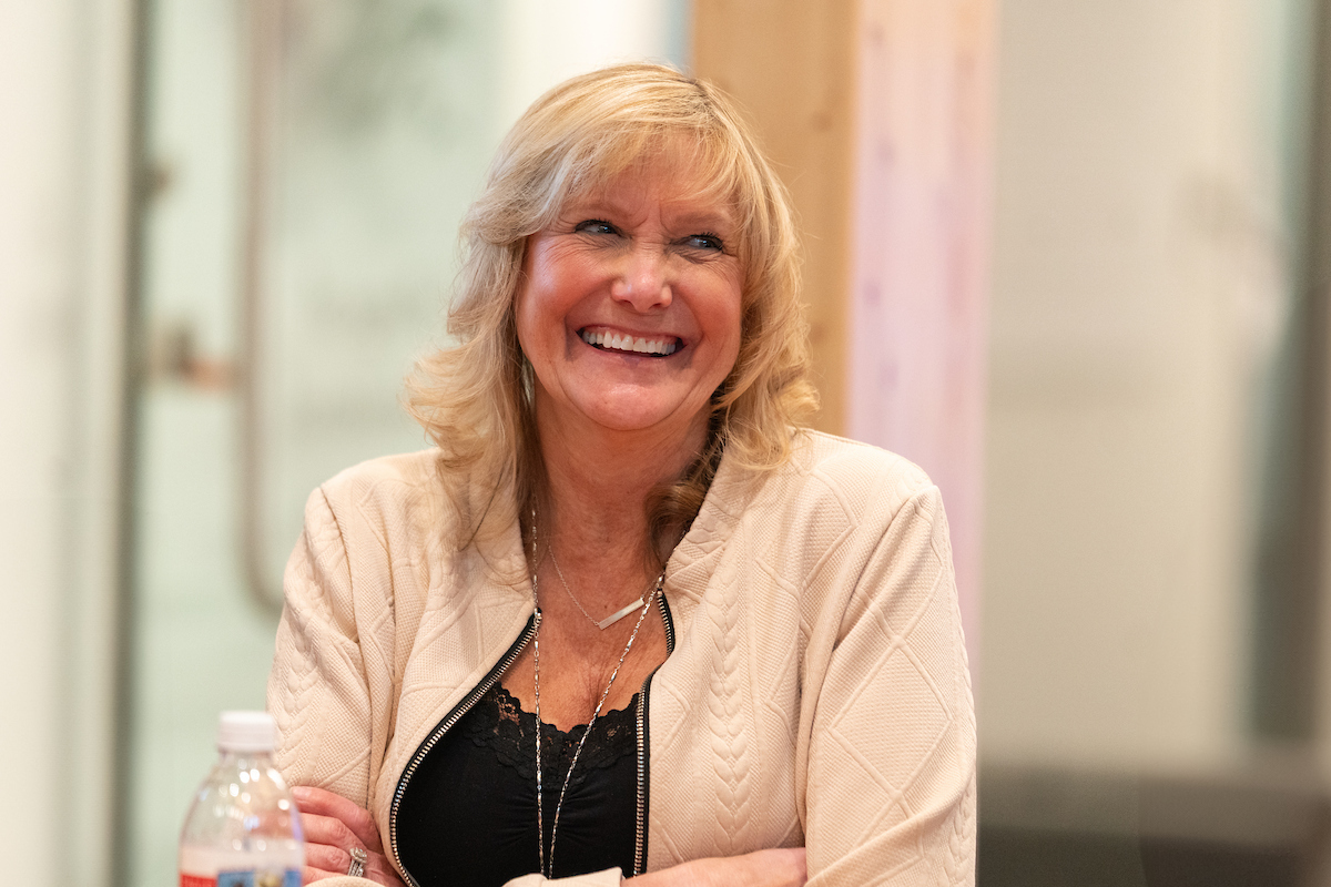 Person smiling and having a good time.