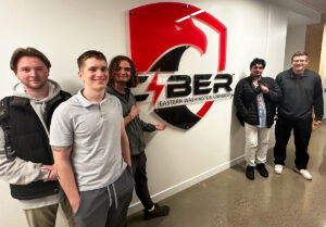 EWU's cyber team with five members.