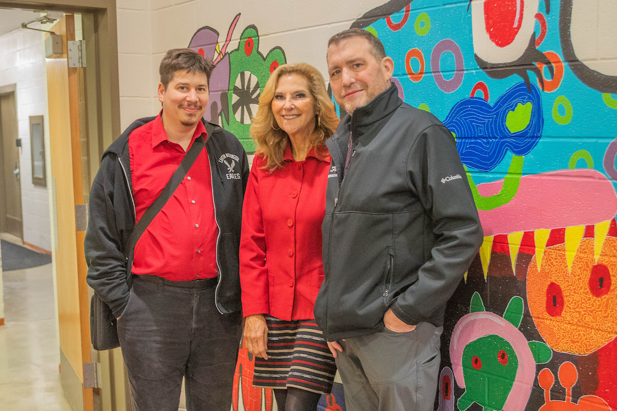 President McMahan with Stu Steiner and Carlos Castillo-Garsow.