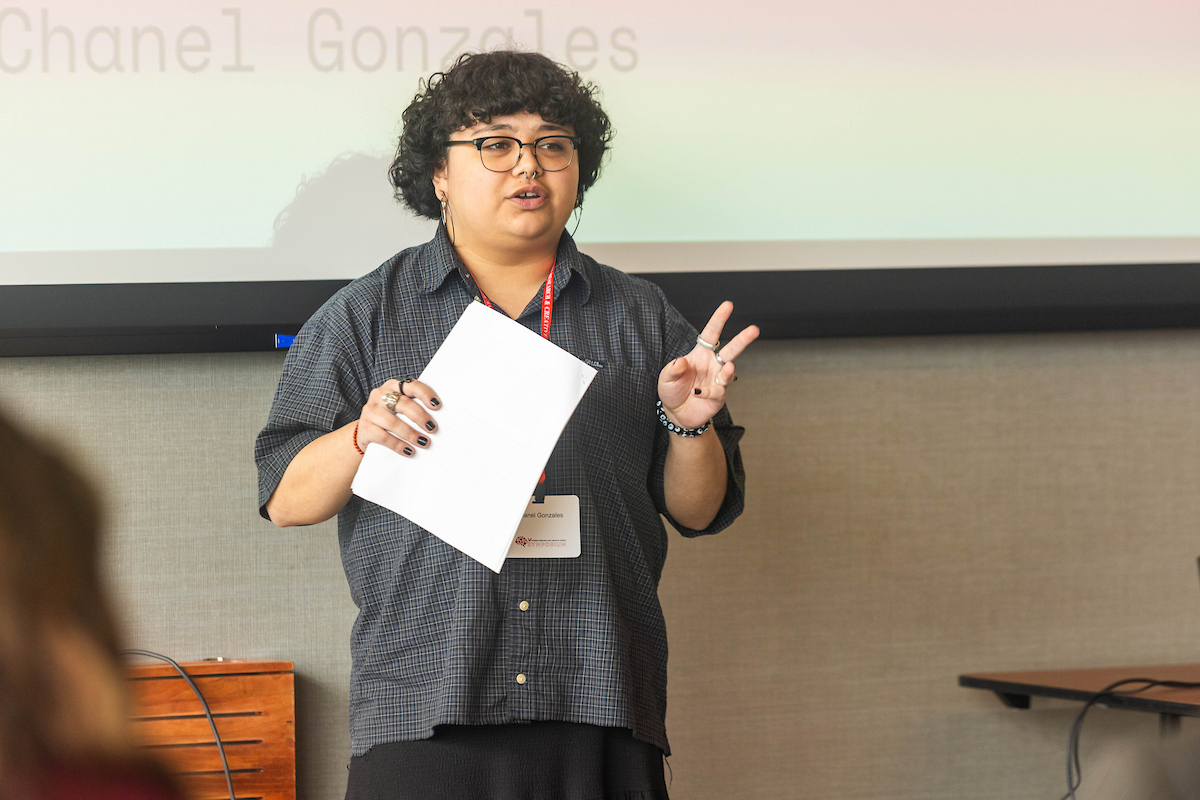 Student doing oral presentation