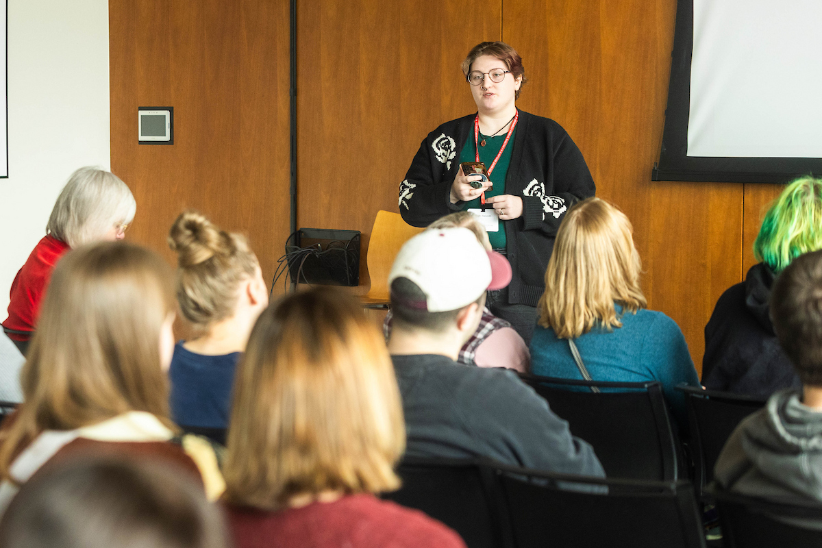 Student doing oral presentation