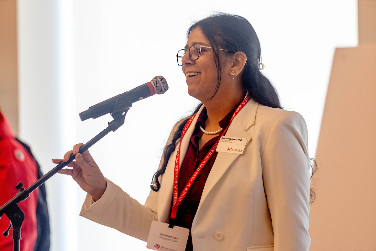 Sanmeet Kaur, faculty member, speaking